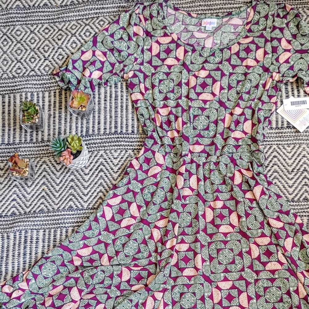 LulaRoe "Nicole" Soft Jersey Dress Fit n Flare XL